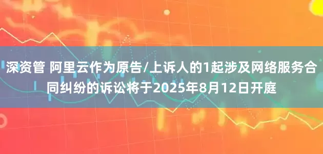 深资管 阿里云作为原告/上诉人的1起涉及网络服务合同纠纷的诉讼将于2025年8月12日开庭